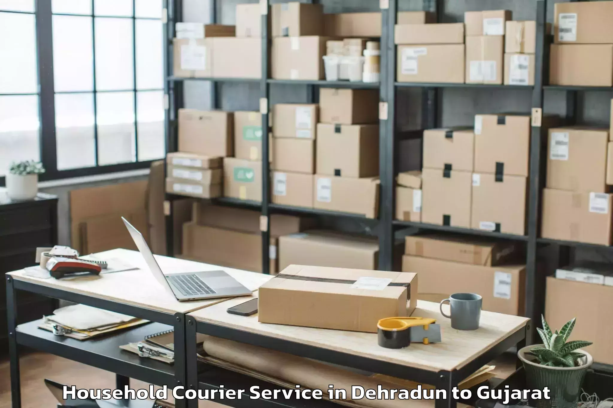 Hassle-Free Dehradun to Delvada Household Courier